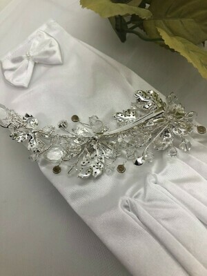 Crystal Spray Bridal Hair Clip with Faceted Teardrops