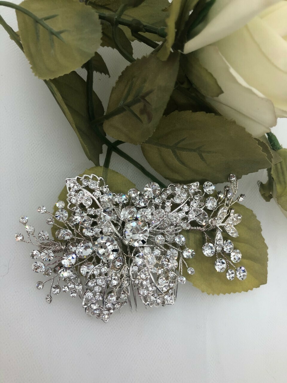 Swarovski Crystal Floral Hair Comb