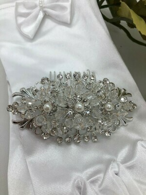 Vintage Crystal/Pearl Hair Comb