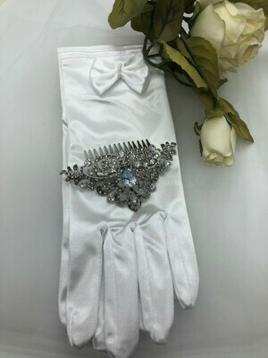 AAA Pear CZ Art Deco Hair Comb