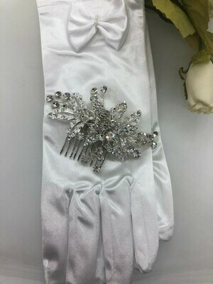 Glistening Floral Crystal Hair Comb