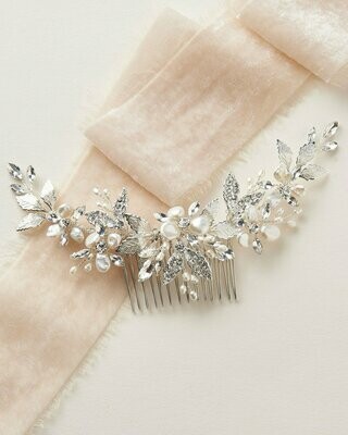 Freshwater Keshi Pearl Crystal Back Comb