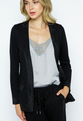 Embellished Long Sleeve Black Jacket