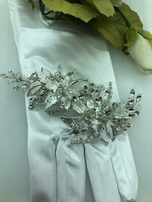 Brushed Floral Leaf Statement Hair Clip