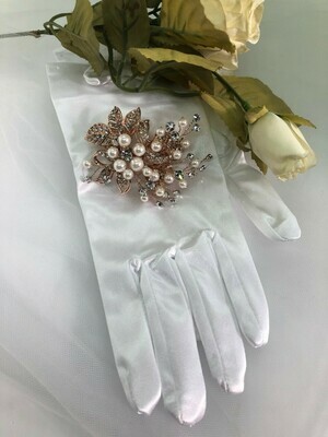 Petite Rose Gold Pearl Crystal Hair Clip
