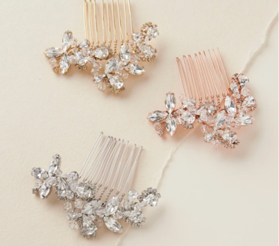 Crystal Marquis Pear Round Vintage Hair Comb