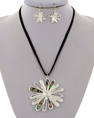 Abalone Abalone Multi Strand Necklace &amp; Earring Set