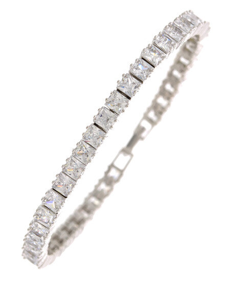 Spectacular Emerald Cut Cubic Zirconia Bracelet