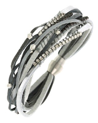 Multi Strand Leatherette Band Bracelet