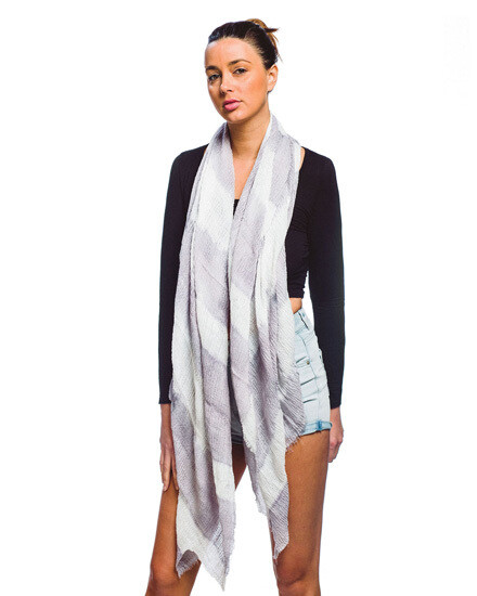 Lavender Grey Tie Dye Oblong Scarf