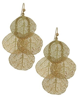 Filigree Metal Dangle Earring Set