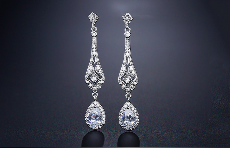 Vintage Pear Drop Bottom Formal Earring