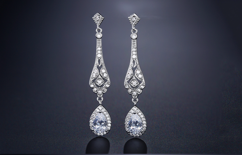 Vintage Pear Drop Bottom Formal Earring