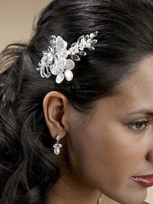 Keshi Pearl/Swarovski Crystal Hair Comb