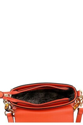 Linked Chain Strap 2-Way Medium Flap Satchel