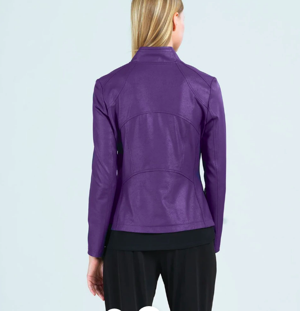Purple Liquid Leather Zip Jacket