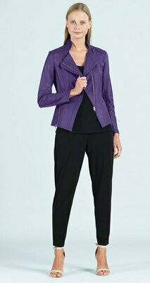 Purple Liquid Leather Zip Jacket 