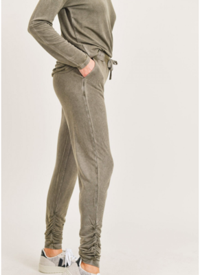 Mineral Wash Joggers with Shirred Ankles