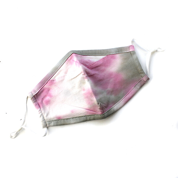 100% Cotton Soft Tie Dye Face Mask, COLOR: Pink/Olive