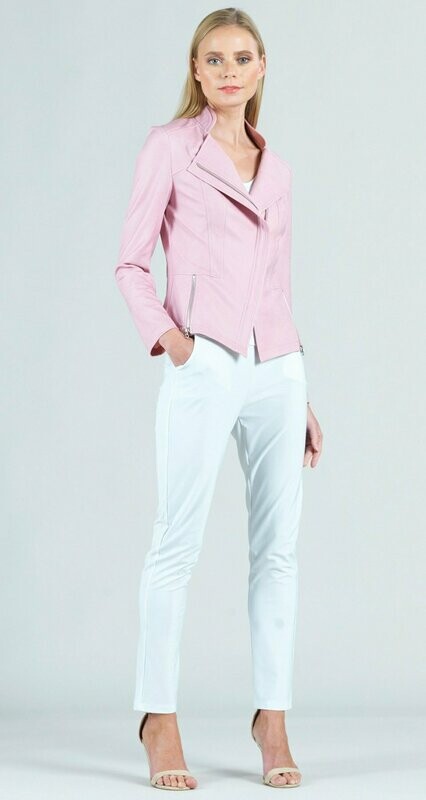 Pink Liquid Leather Zip Jacket