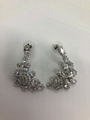AAA Cubic Zirconia Marquis Cluster Drop Earring