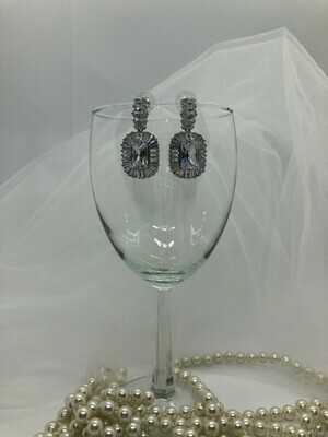 Princess Cut Baguette Around Formal Earring  