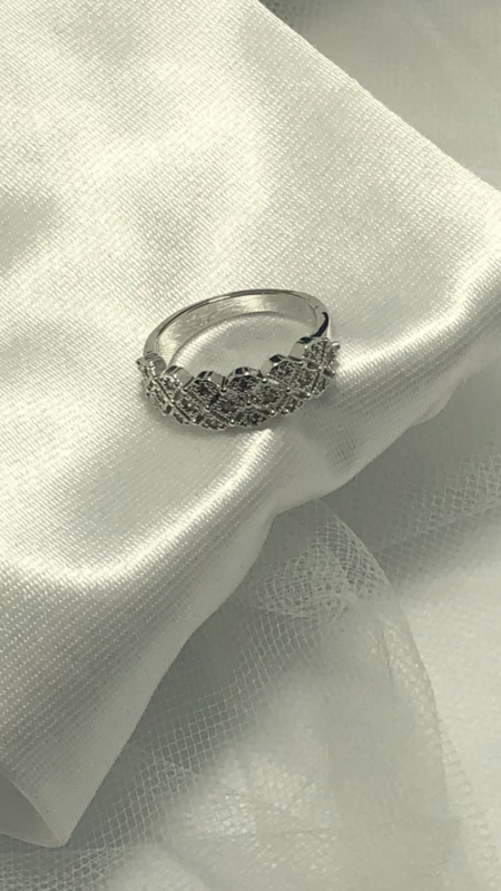 Vintage Pave CZ White Gold PLated Ring