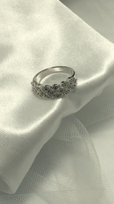 Vintage Pave CZ White Gold PLated Ring