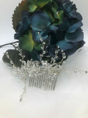 Crystal Floral Spray Bridal Hair Comb