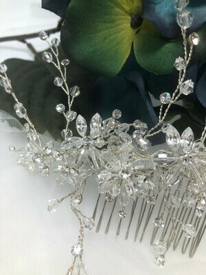 Crystal Floral Spray Bridal Hair Comb