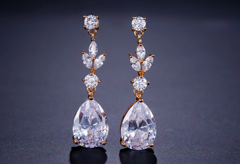 AAA Cubic Zirconia Round Marquise Teardrop Earring