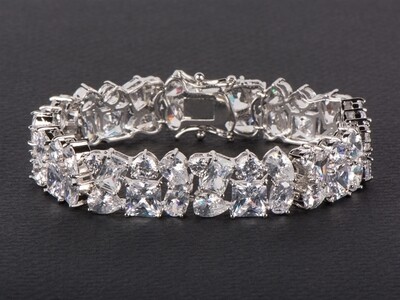 Bedazzling Formal Bracelet in Multi Shaped Cubic Zirconias