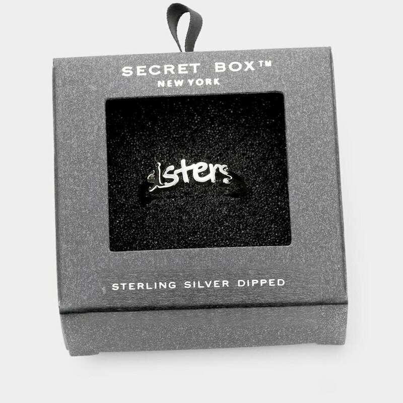 Sterling Silver Dipped Sisters Message Ring