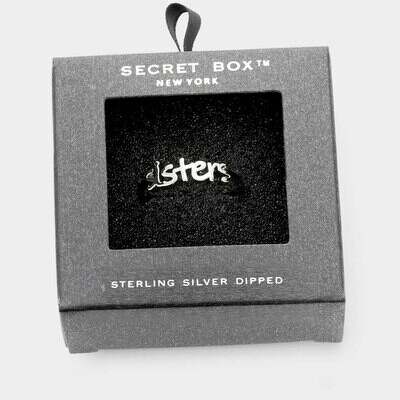Sterling Silver Dipped Sisters Message Ring