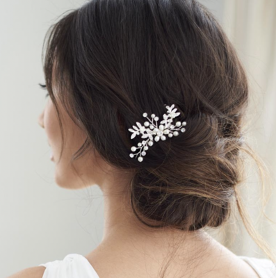Small Floral Freshwater Pearl Comb