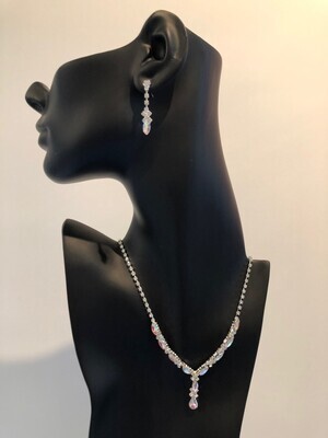Silver AB Crystal Marquise/Pear Drop Set