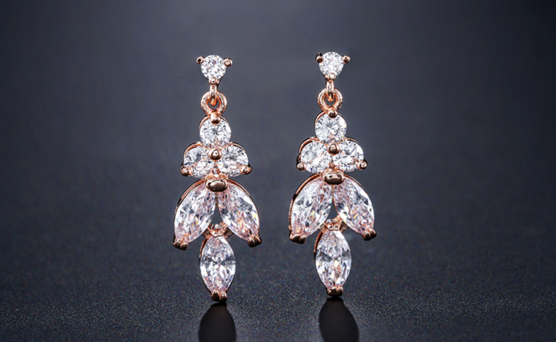 AAA Cubic Zirconia Round/Marquise Earrings