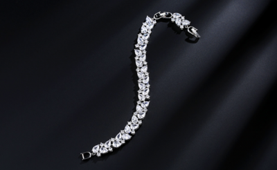 AAA Cubic Zirconia Round/Pear Formal Bracelet