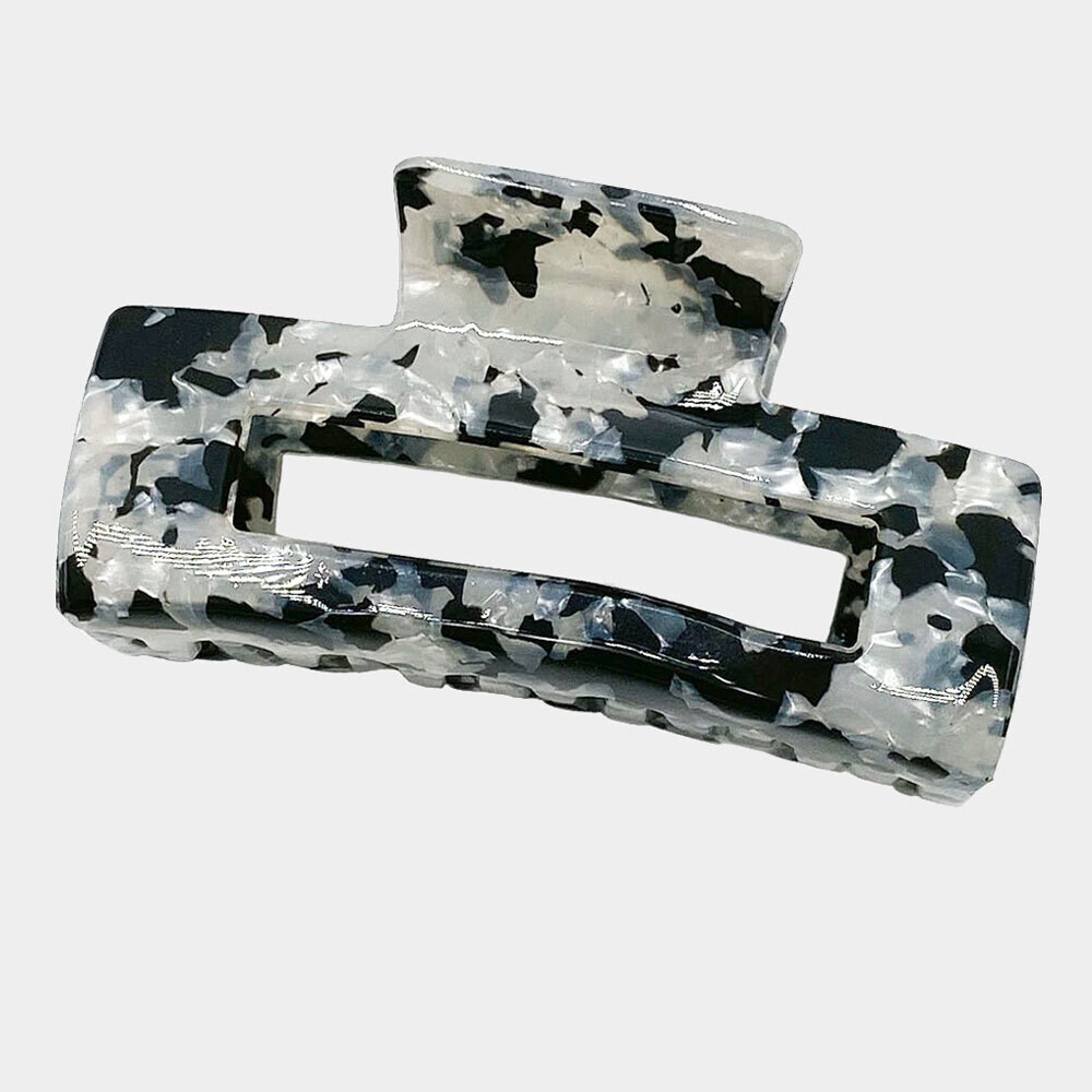 Cut Out Rectangle Hair Claw Clip, Color: Black