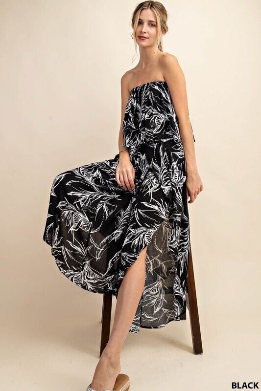 Ruffled Tube Top Jumpsuit with Lap Pants