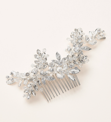 Breathtaking Botanical Crystal Brushed Leaf Comb