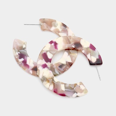 Celluloid Acetate Hoop Earrings