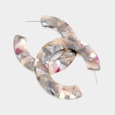 Celluloid Acetate Hoop Earrings