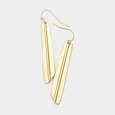 Irregular Metal Rectangle Dangle Earrings