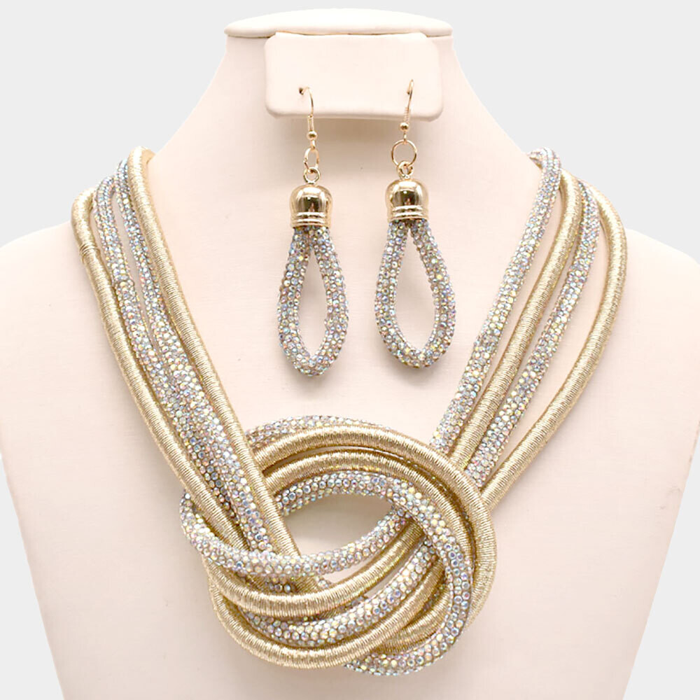 Knotted Bling Cord Necklace