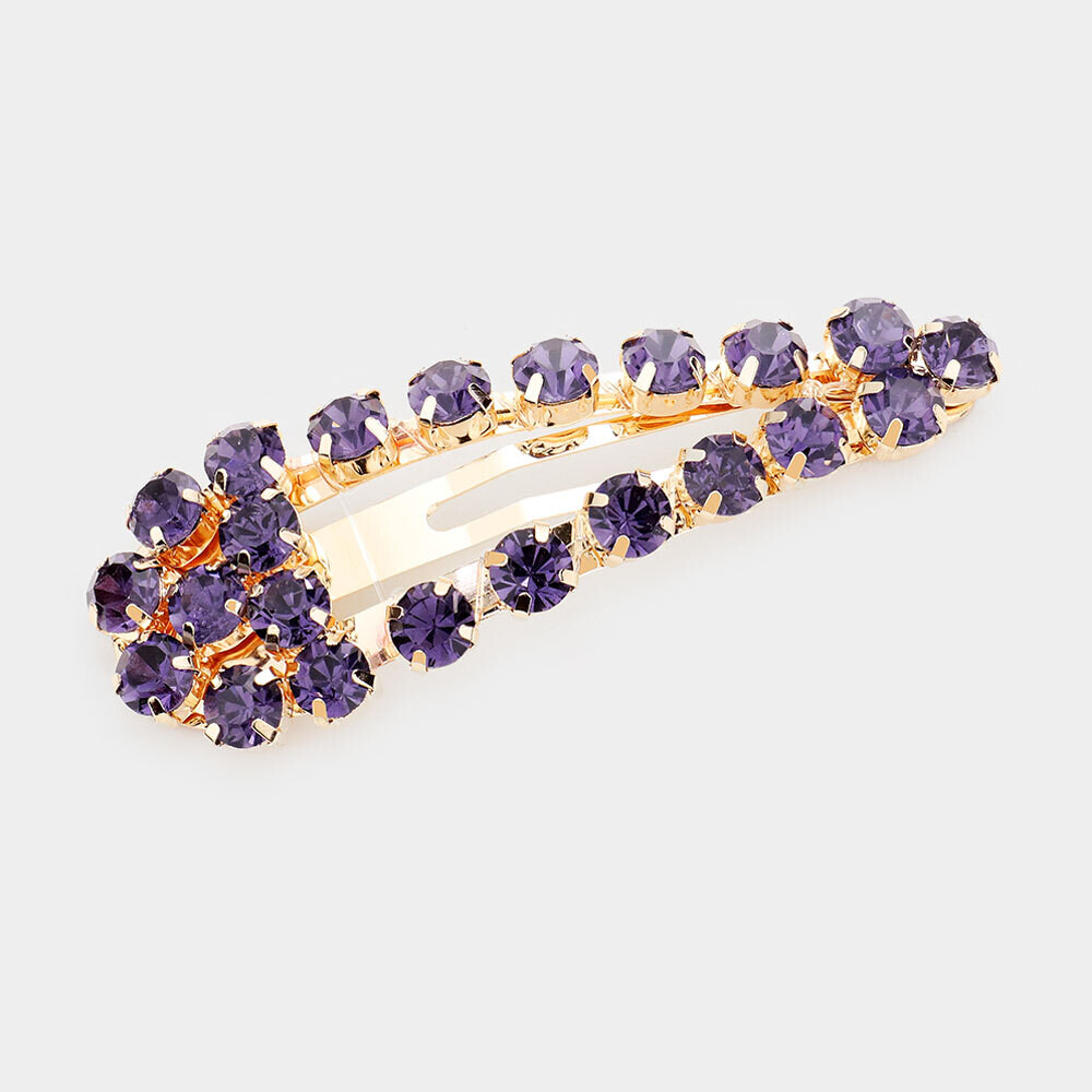 Shiny Purple Stone Snap Hair Clip