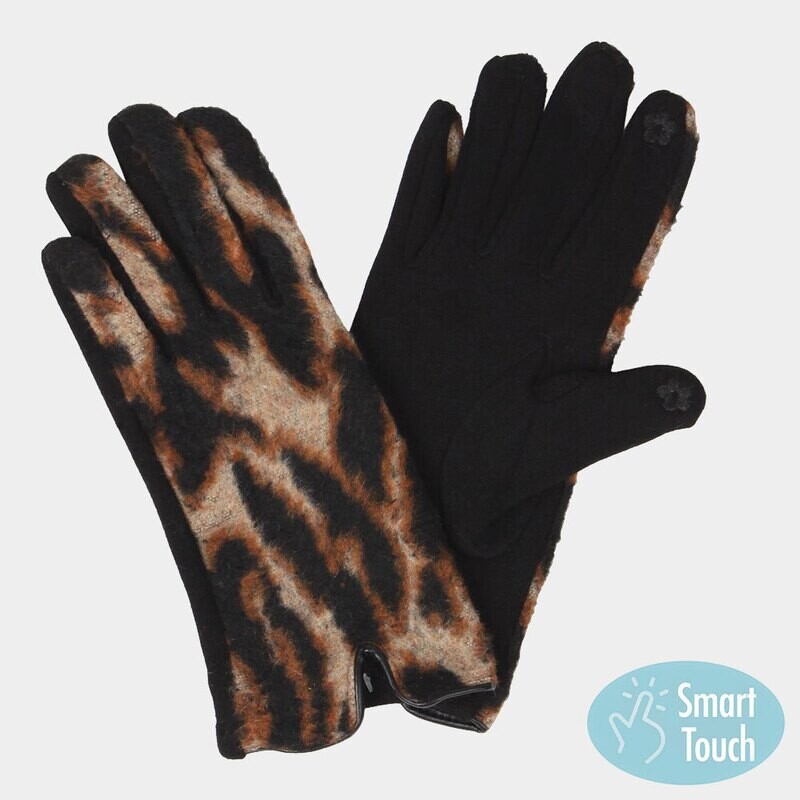 Leopard Patterned Smart Gloves