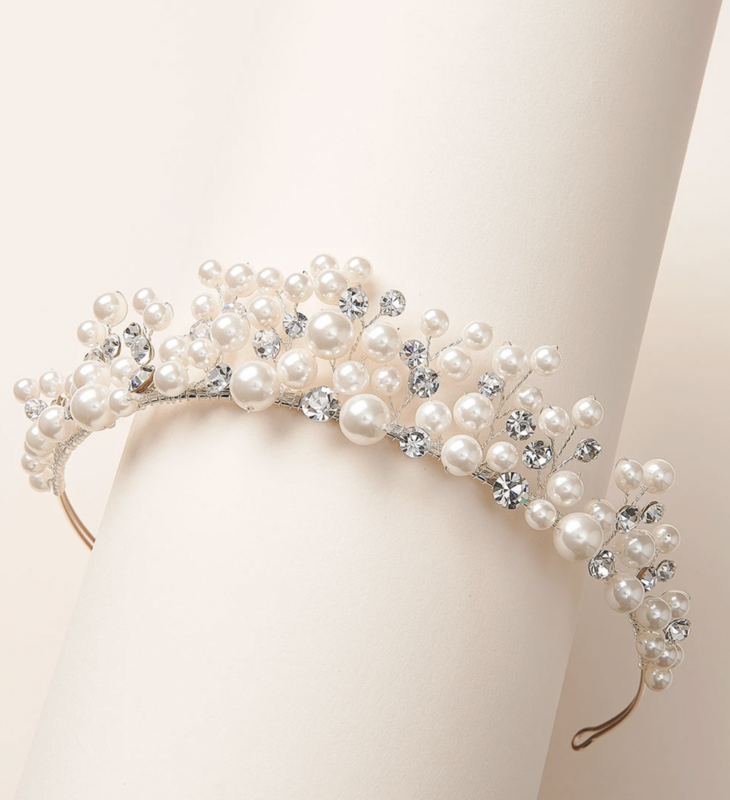 Grand Pearl Crystal Tiara