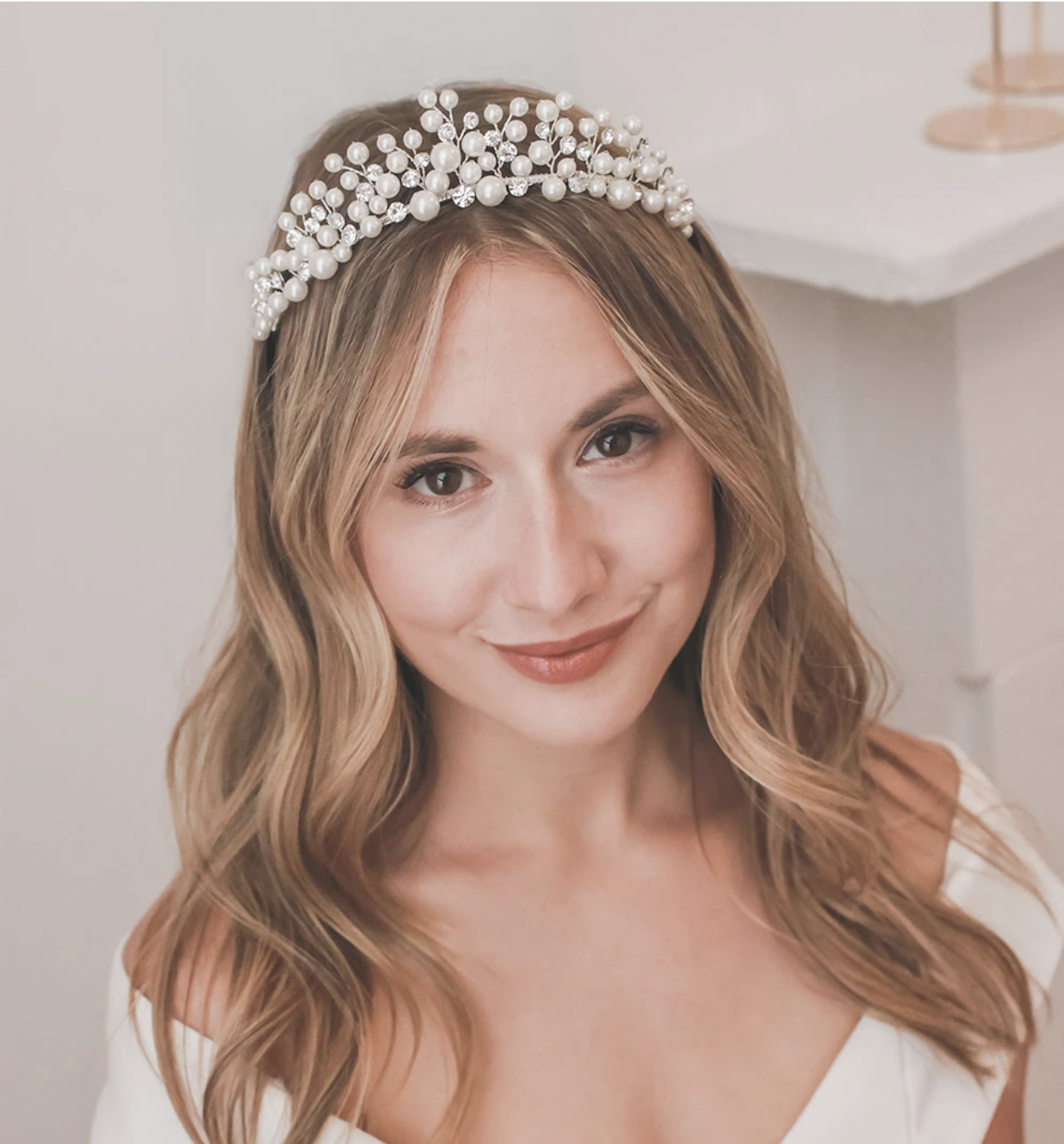 Grand Pearl Crystal Tiara