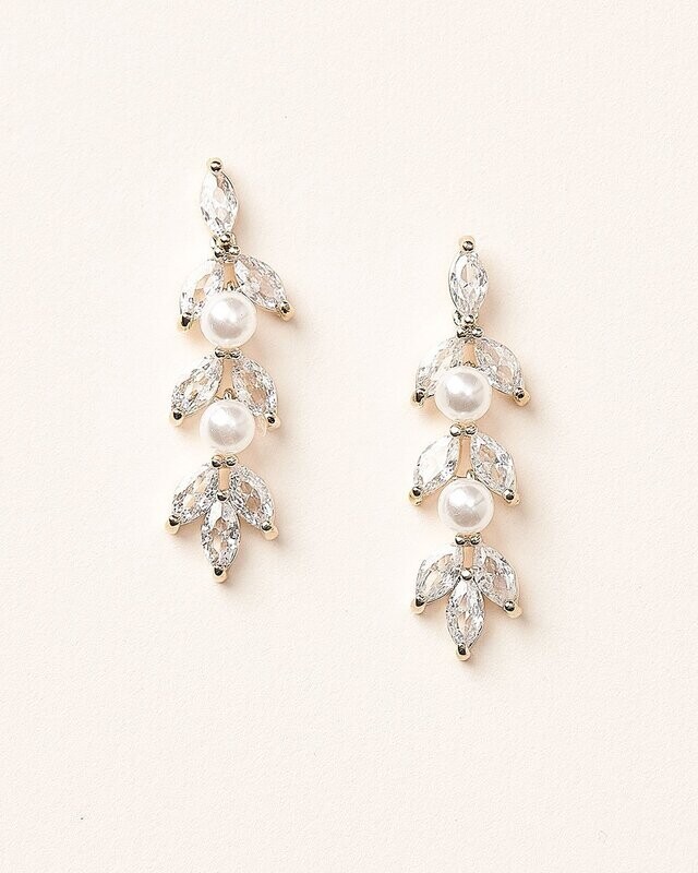 Marquise Cubic Zirconias/Pearl Formal Earring